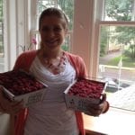 Me with fresh picked raspberries