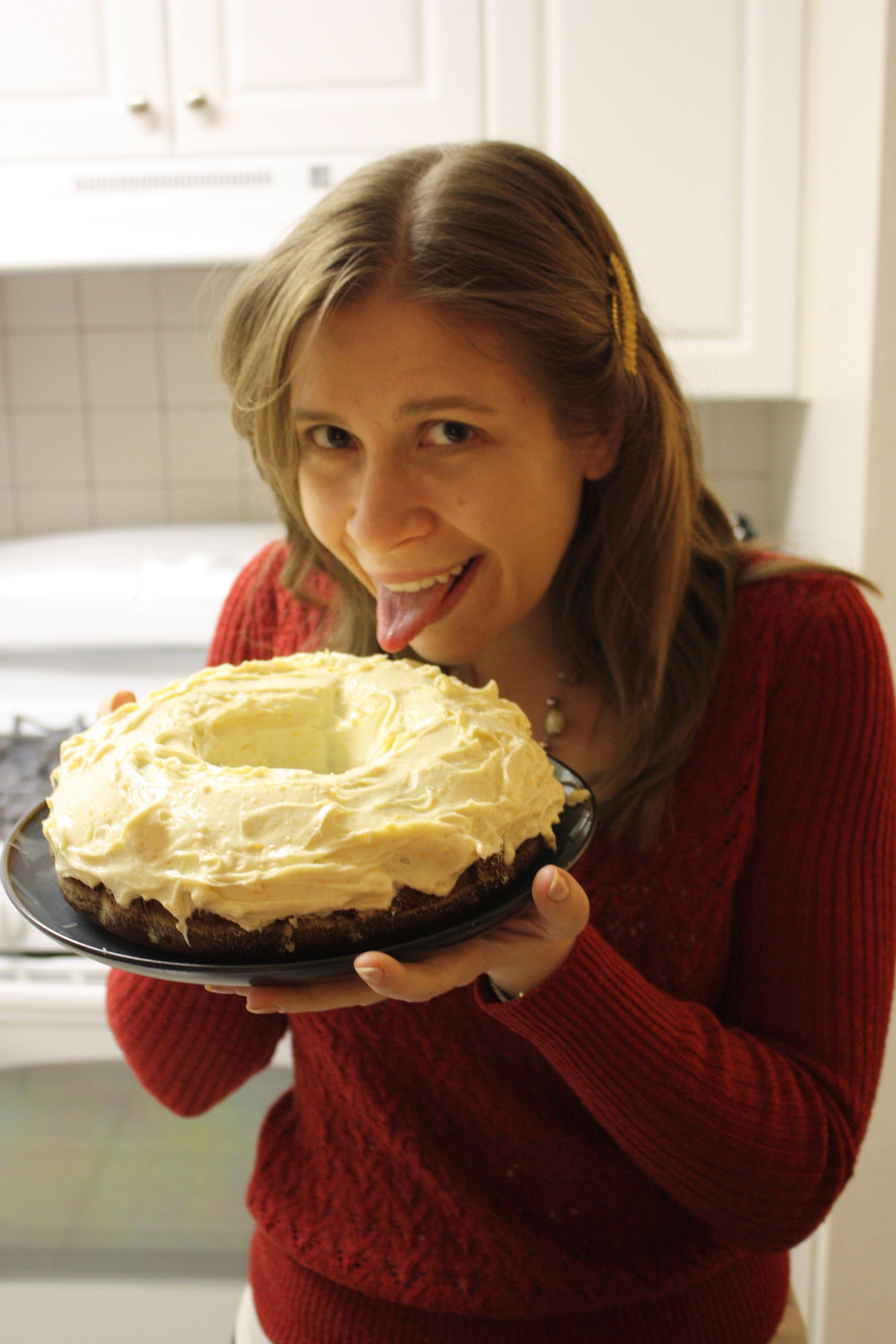 Karen with a delicious cake