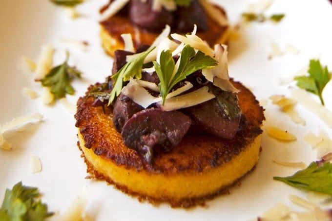 Polenta Cakes w/ Red Wine Mushrooms - 2Teaspoons