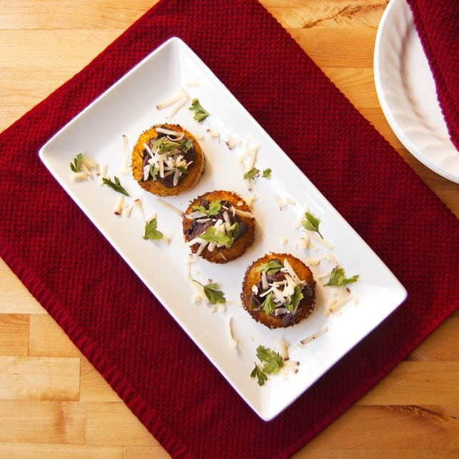 Polenta Cakes w/ Red Wine Mushrooms - 2Teaspoons