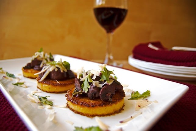 Polenta Cakes w/ Red Wine Mushrooms - 2Teaspoons