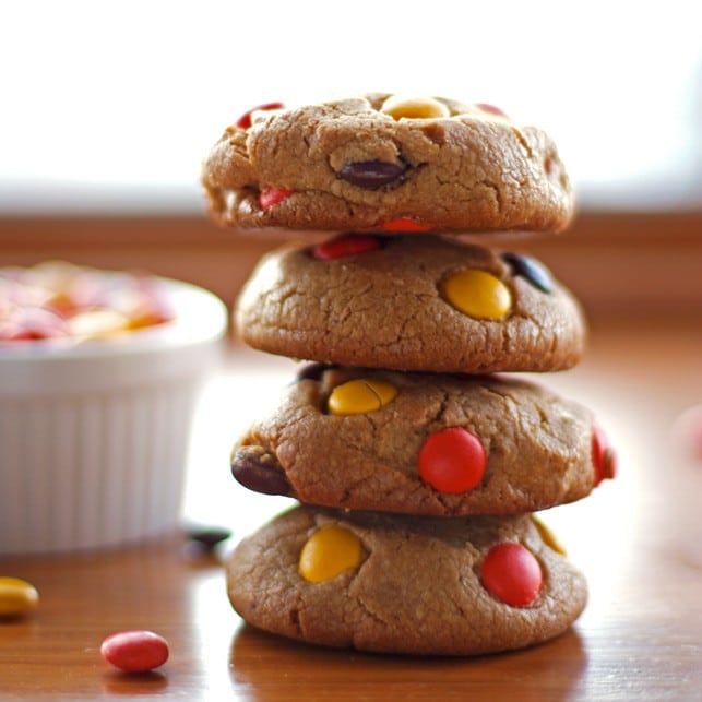 Soft Peanut Butter Cookies with Reese’s Pieces - 2Teaspoons