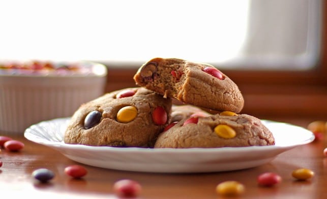 Soft Peanut Butter Cookies with Reese’s Pieces - 2Teaspoons