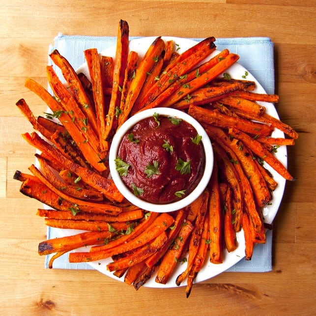 healthy, baked carrot fries
