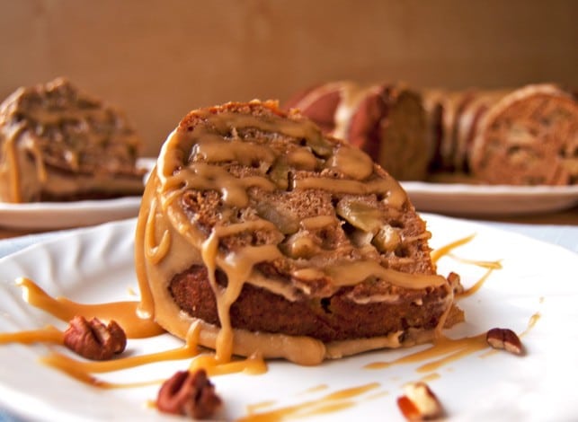 Skinny Apple Spice Cake with Caramel Sauce - 2Teaspoons