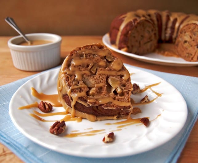 Skinny Apple Spice Cake with Caramel Sauce - 2Teaspoons