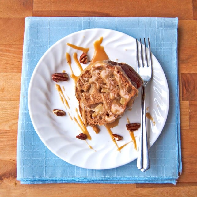 Skinny Apple Spice Cake with Caramel Sauce - 2Teaspoons