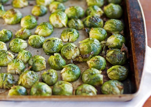 Roasted Brussels Sprouts with Maple Pancetta Bacon Glaze - 2Teaspoons