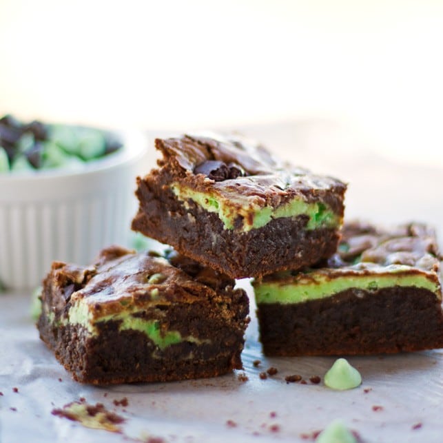 Mint Chocolate Cheesecake Brownies - 2Teaspoons