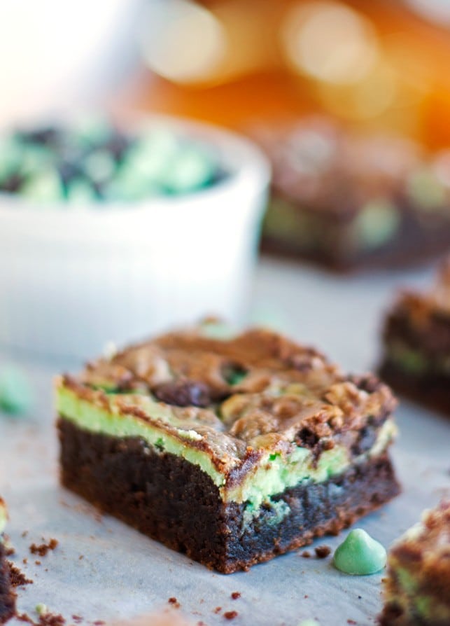 Mint Chocolate Cheesecake Brownies - 2Teaspoons