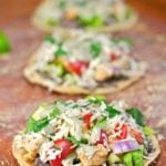 Chicken and Black Bean Tostadas with Avocado Cream Sauce - 2Teaspoons