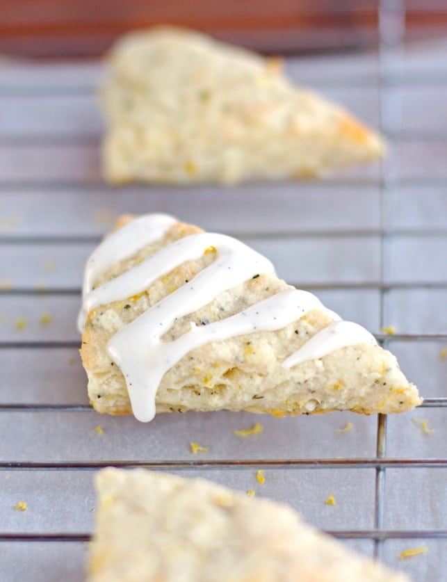 Lemon Rosemary Scones with Vanilla Bean Glaze - 2Teaspoons