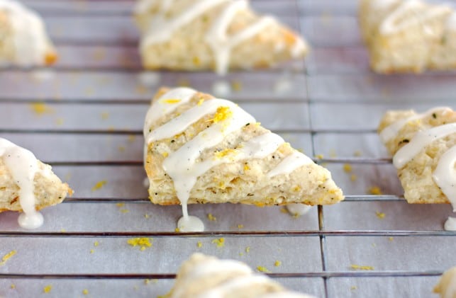 Lemon Rosemary Scones with Vanilla Bean Glaze - 2Teaspoons