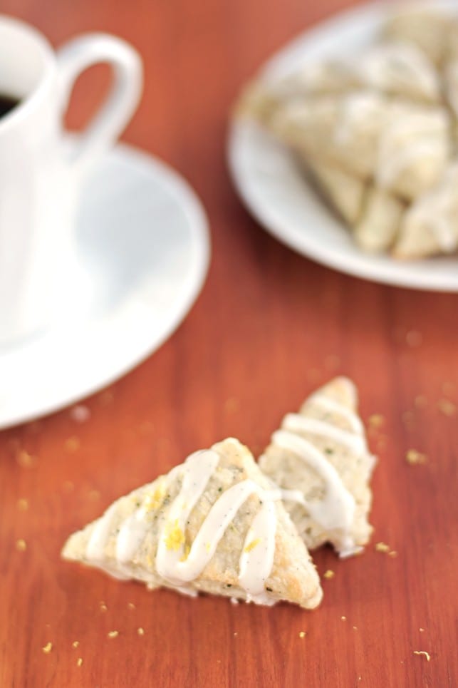 Lemon Rosemary Scones with Vanilla Bean Glaze - 2teaspoons