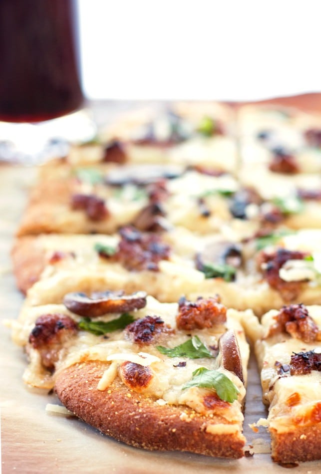 Sausage and Mushroom White Pizza - 2Teaspoons