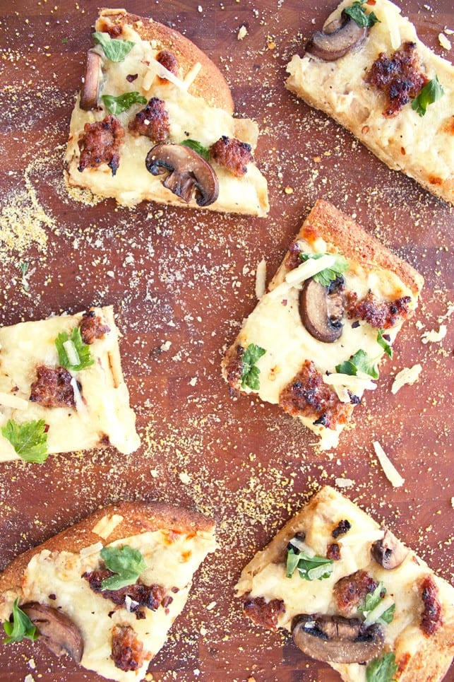 Sausage and Mushroom White Pizza - 2Teaspoons