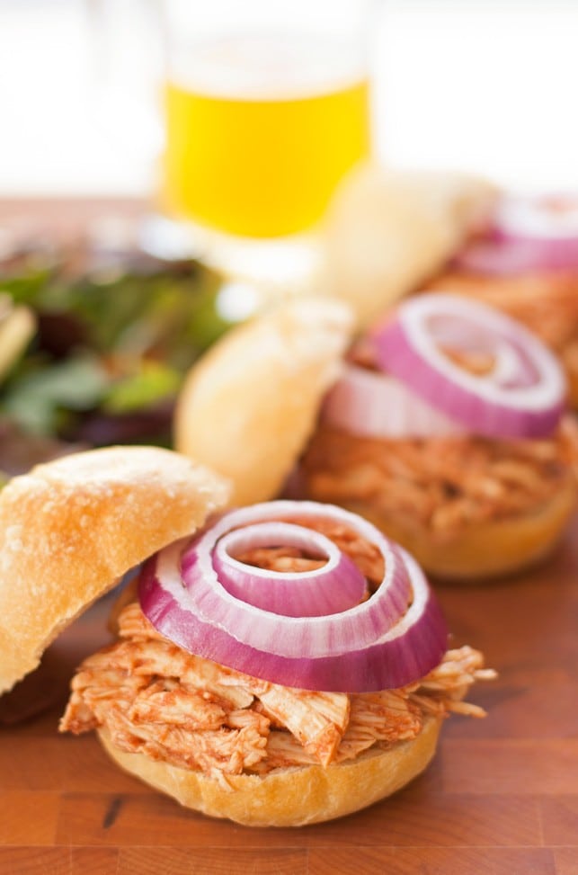 “Pulled” BBQ Chicken Sandwiches 