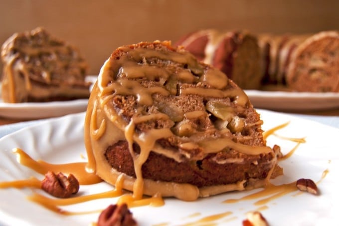 Skinny Apple Spice Cake with Caramel Sauce - 2Teaspoons