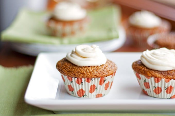 Healthy Pumpkin Muffins with Cream Cheese Frosting - 2Teaspoons