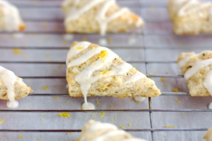 Lemon Rosemary Scones with Vanilla Bean Glaze - 2Teaspoons