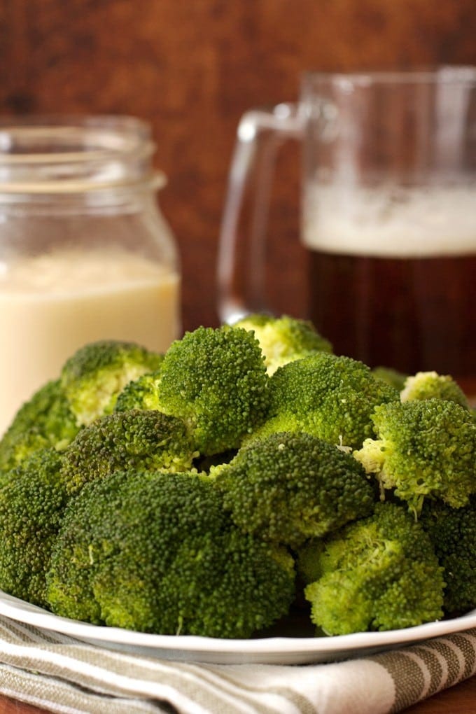 Broccoli with Cheddar Beer Sauce - 2Teaspoons