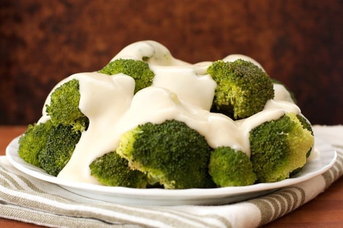 Broccoli with Cheddar Beer Sauce - 2Teaspoons