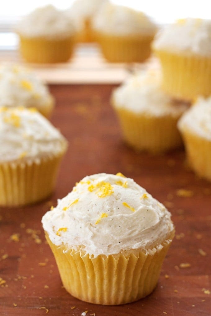 Lemon Cupcakes with Vanilla Bean Frosting - 2Teaspoons