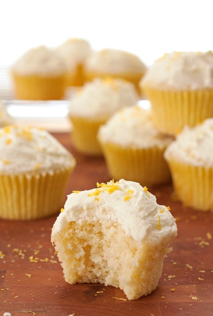 Lemon Cupcakes with Vanilla Bean Frosting - 2Teaspoons