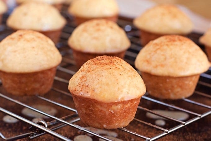 Baked Eggnog Mini Muffin Donuts with Rum Glaze - 2Teaspoons