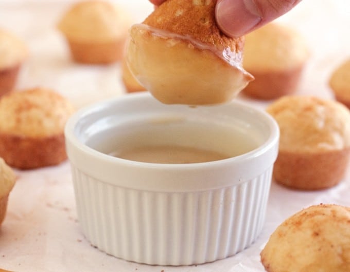 Baked Eggnog Mini Muffin Donuts with Rum Glaze - 2Teaspoons