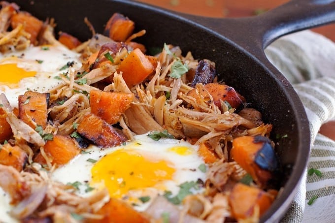 Pulled Pork Sweet Potato Hash and Eggs - 2Teaspoons