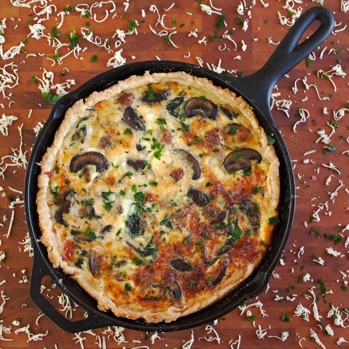 Sausage, Mushroom, and Spinach Quiche - 2Teaspoons