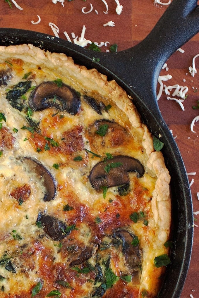 Sausage, Mushroom, and Spinach Quiche - 2Teaspoons