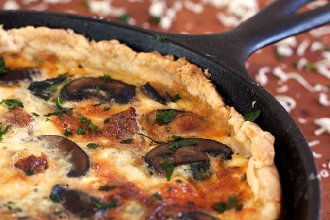 Sausage, Mushroom, and Spinach Quiche - 2Teaspoons