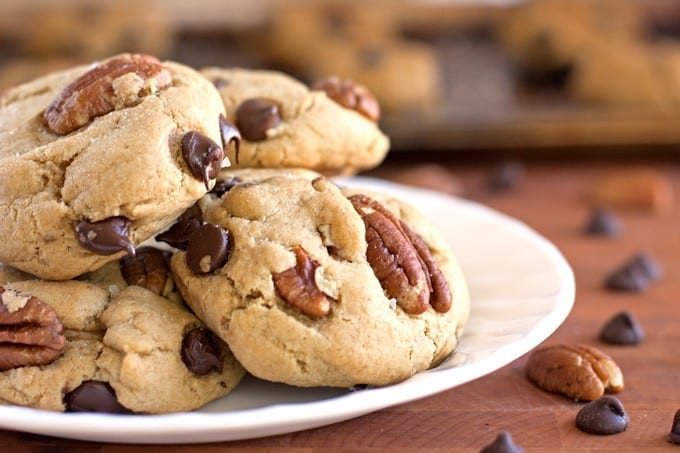 Salted Dark Chocolate Pecan Cookies - 2Teaspoons