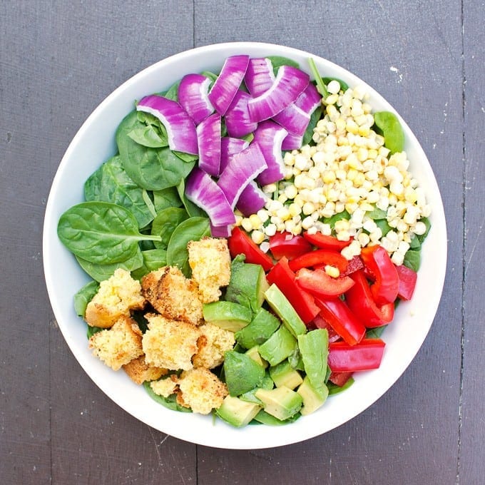 Southwest Salad with Cornbread Croutons - 2Teaspoons