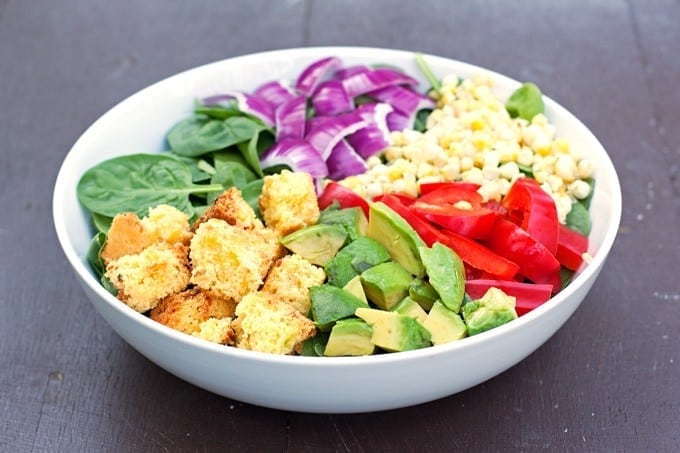 Southwest Salad with Cornbread Croutons - 2Teaspoons