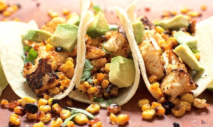 Roasted Corn and Cauliflower Tacos - 2Teaspoons