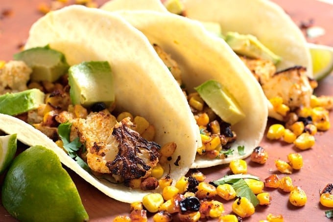 Roasted Corn and Cauliflower Tacos - 2Teaspoons