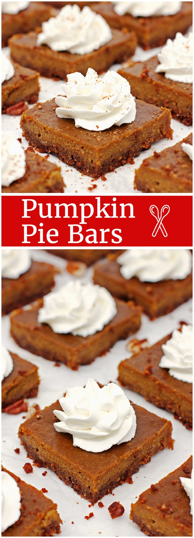 Pumpkin Pie Bars: Pumpkin pie recipe without the hassle of pie crust! - 2teaspoons.com