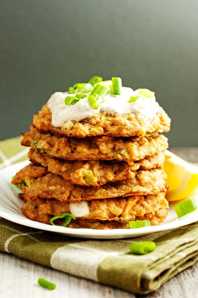 A stack of baked crab cakes.