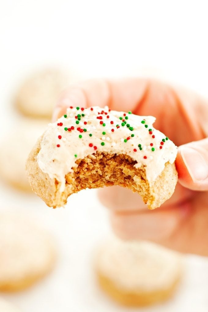 eggnog cookie with a bite out of it